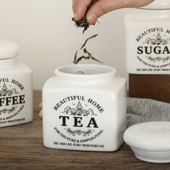 Porcelain Jar Set - 3 Pcs